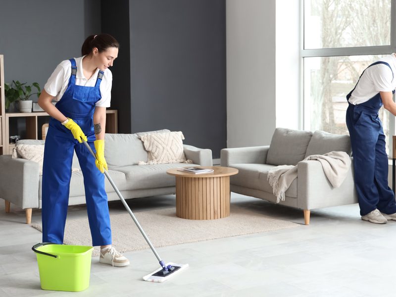 Wohnungsreinigung durch Reinigungsteam